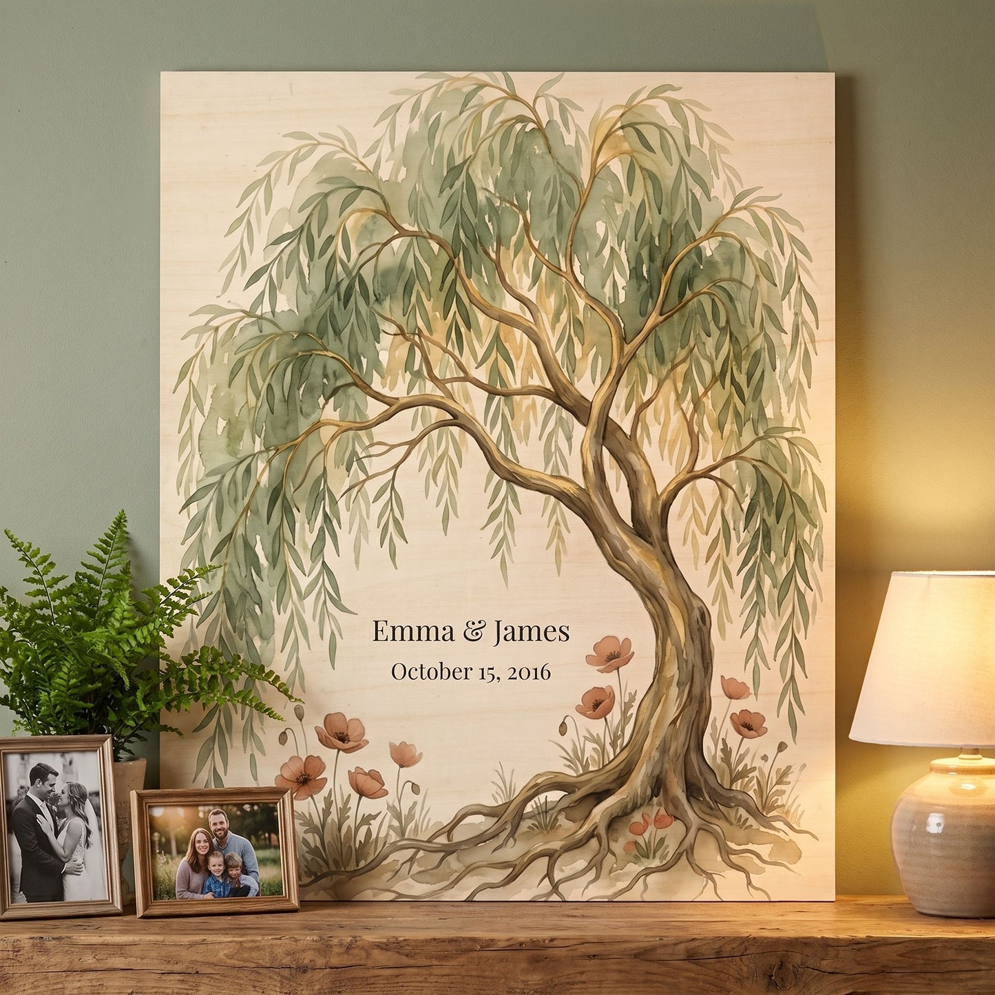 Personalized Willow Anniversary Wood Print