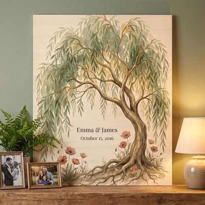 Personalized Willow Anniversary Wood Print