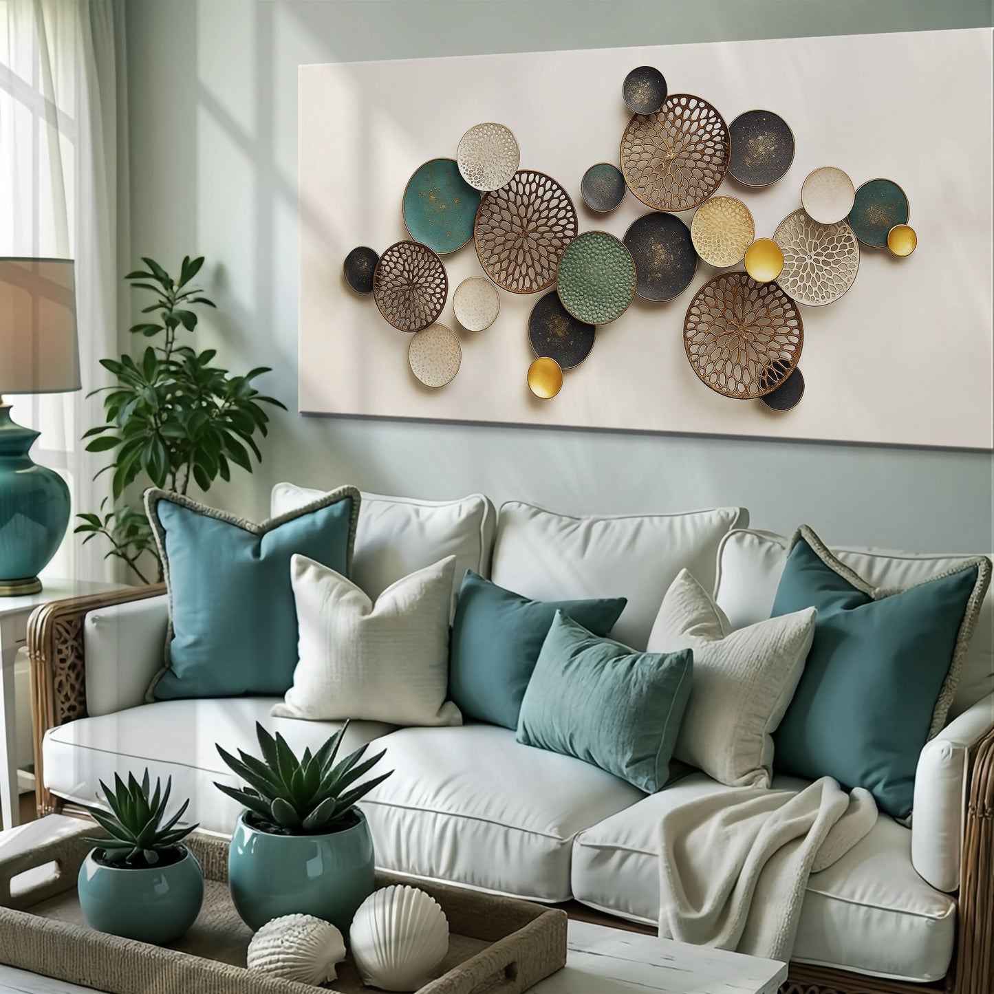 Lotus Leaf Abstract Canvas Wall Art