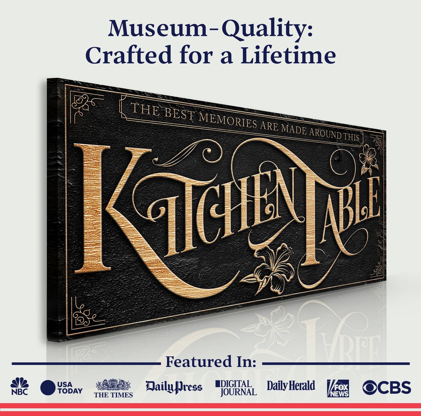 Kitchen Table Canvas Wall Art Sign
