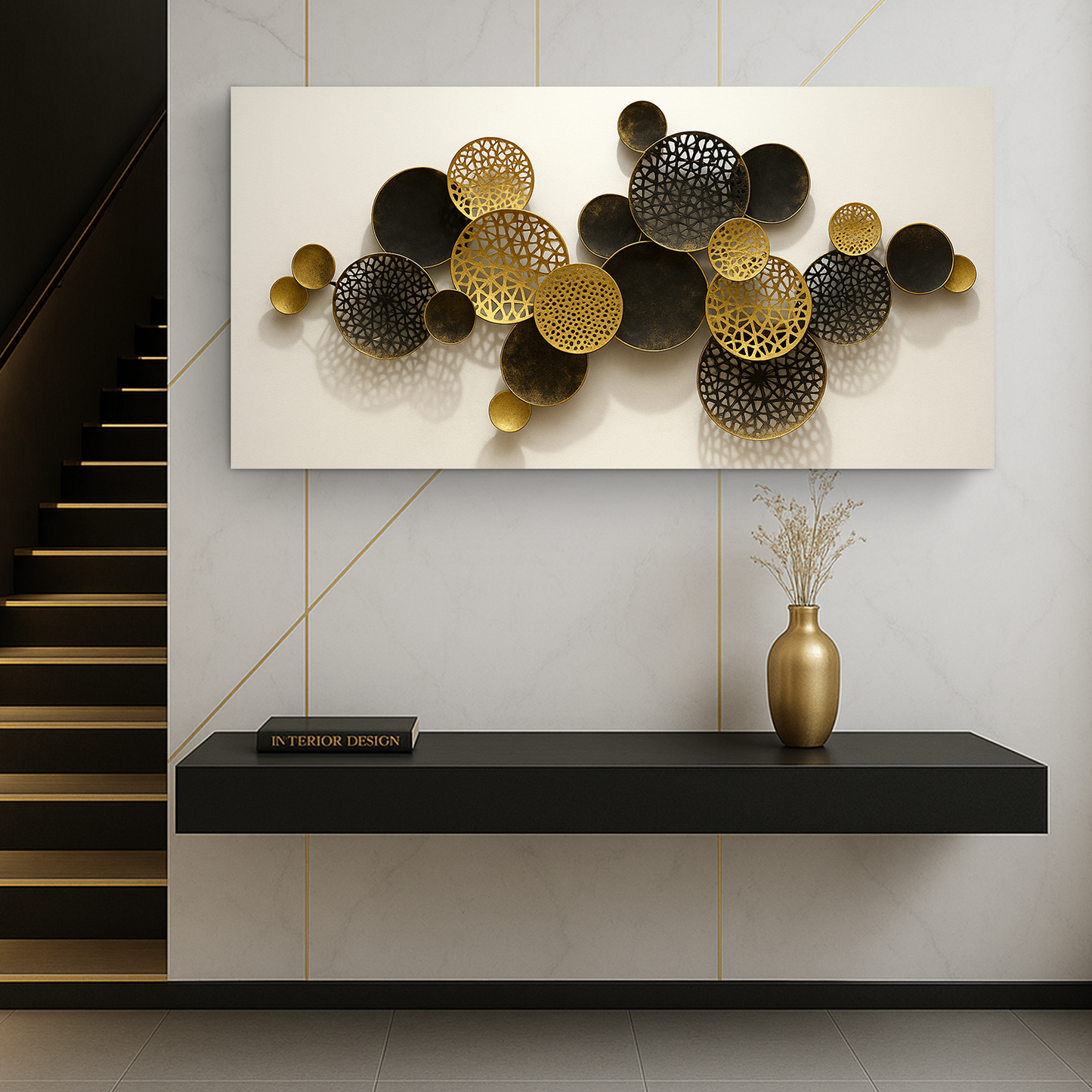 Lotus Leaf Abstract Canvas Wall Art