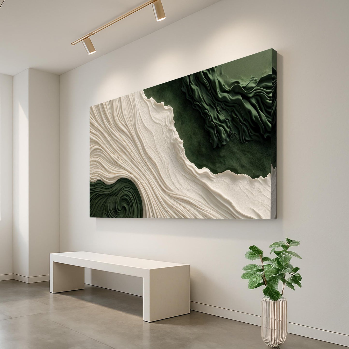 Green Rivers Abstract Canvas Wall Art XI