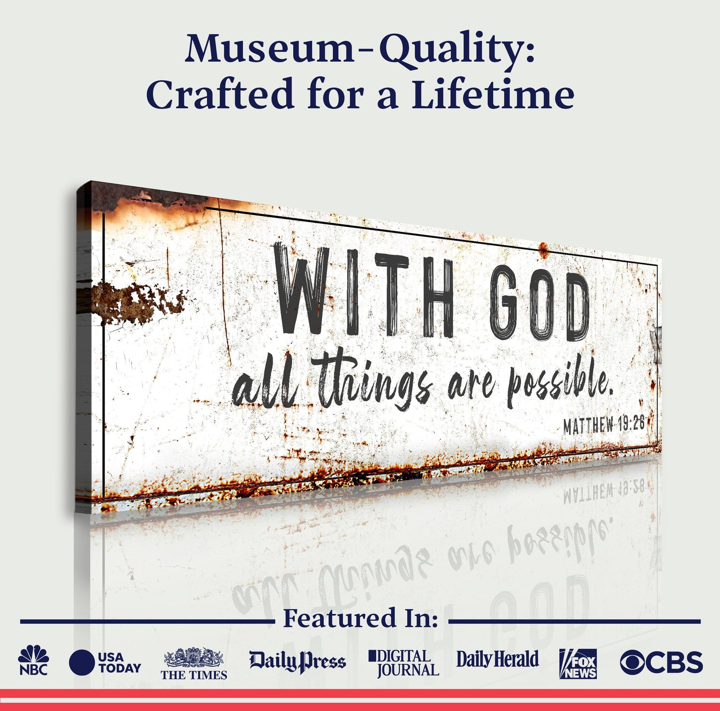 With God All Things Are Possible Christian Canvas