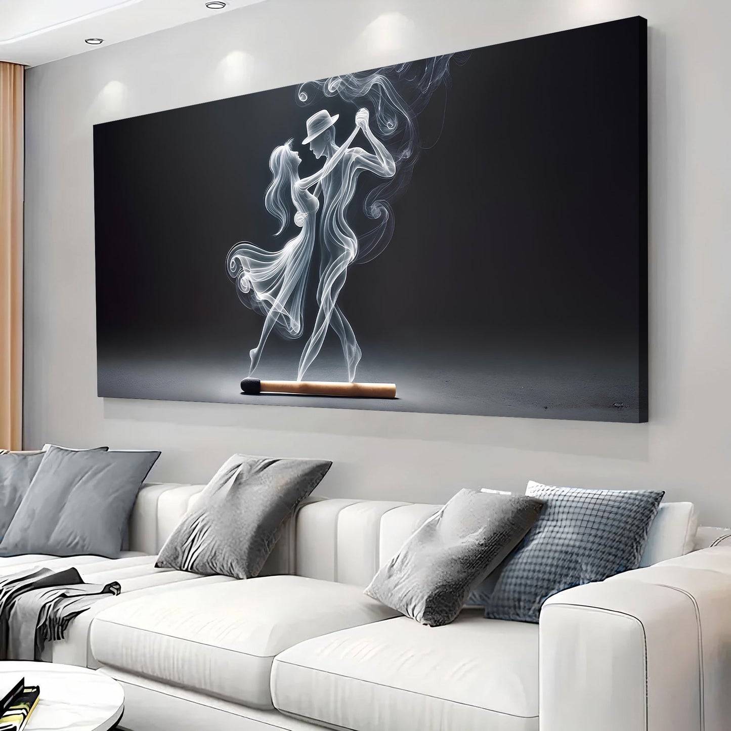 Abstract Couple Dance Canvas Wall Art