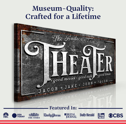Theater Room Canvas Wall Art Sign V