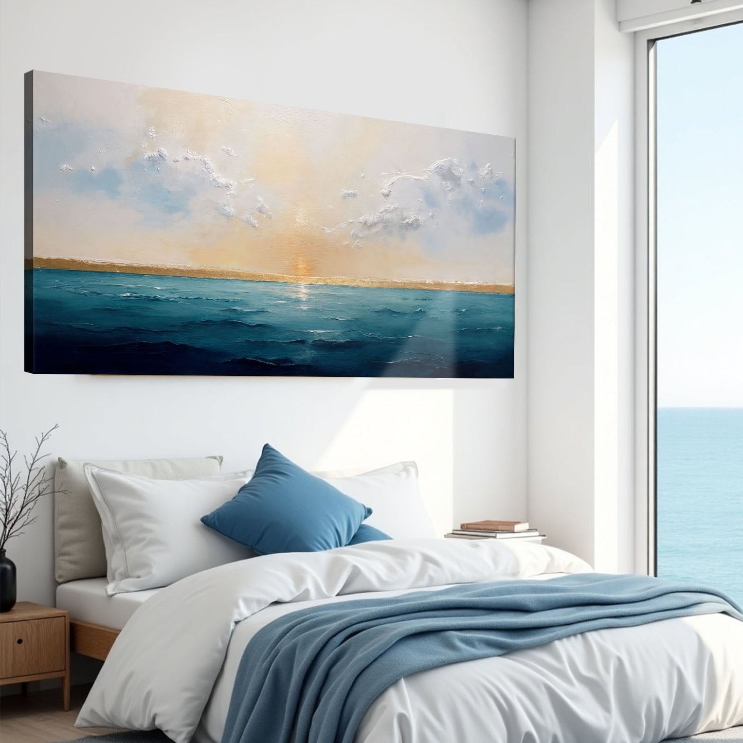 Waterscape Abstract Canvas Wall Art VI