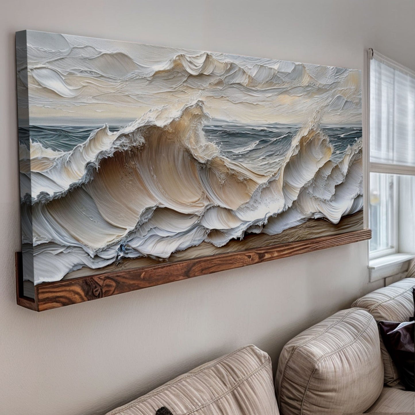 Ocean Waves Coastal Canvas Wall Art
