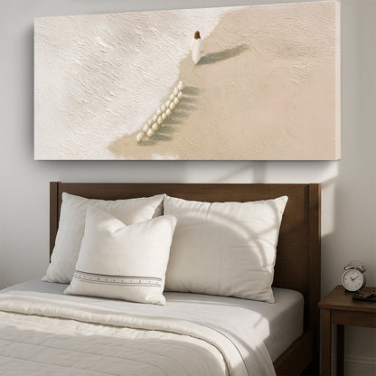 Flock of Sheep White and Cream Panoramic canvas shown in a styled room setting, view 4