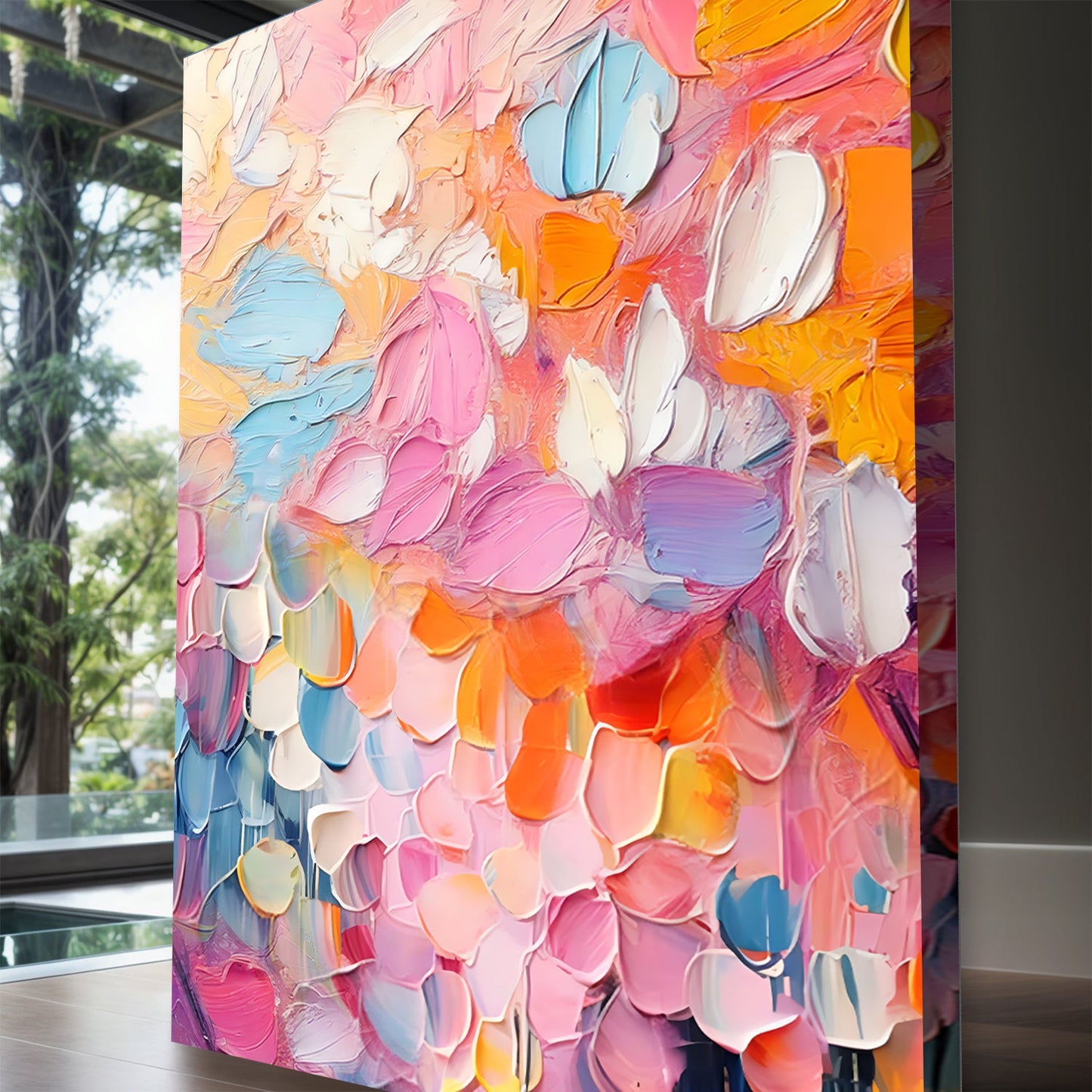 Blooming Rhapsody Abstract Canvas Wall Art