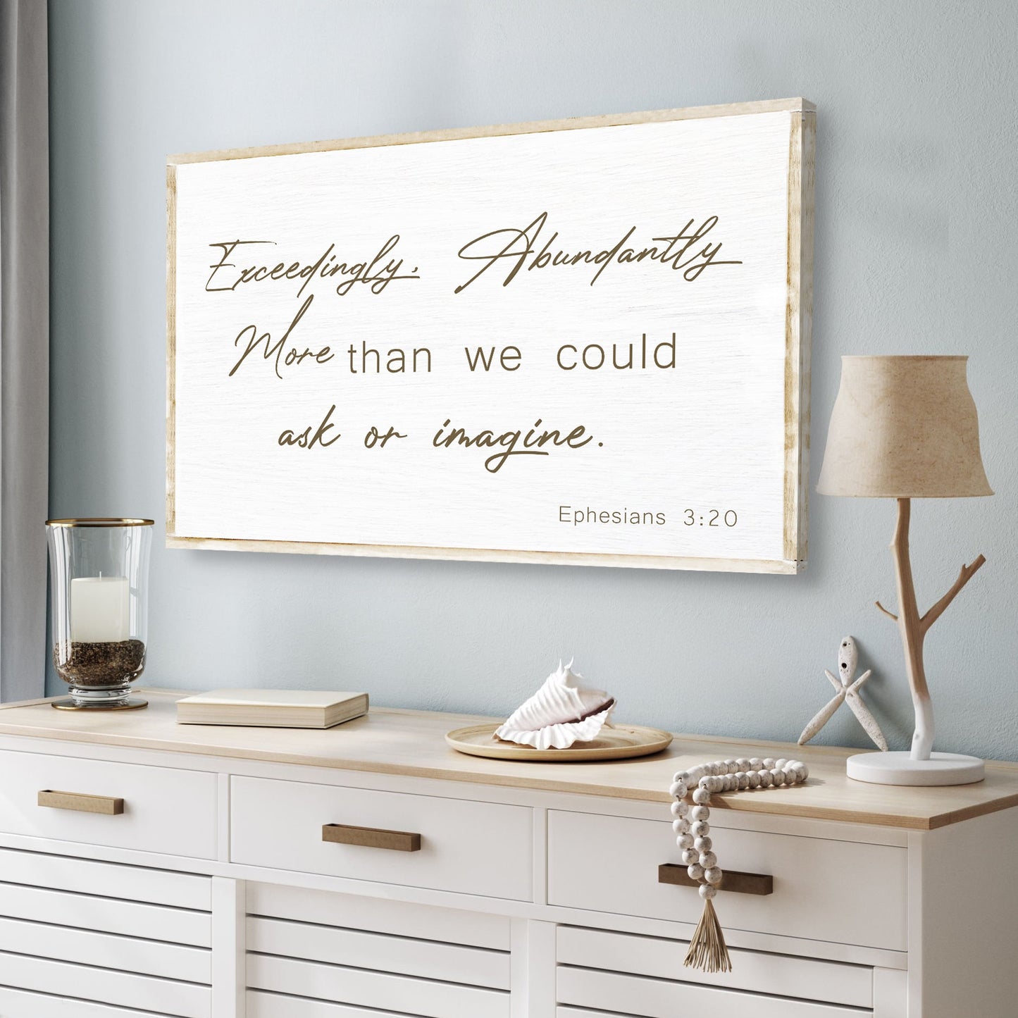 Ephesians 3:20 Farmhouse Faith Canvas Sign