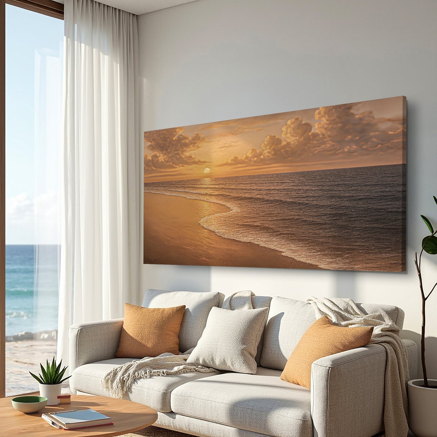 Beach Shoreline Coastal Canvas Wall Art