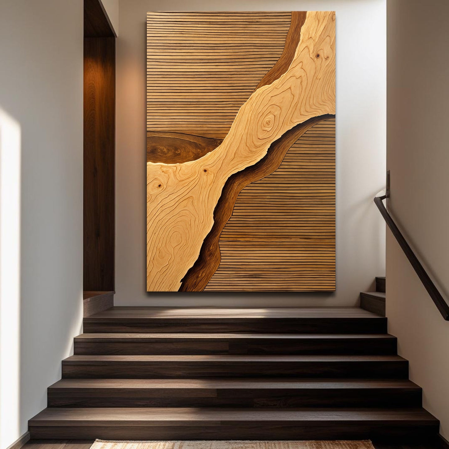 Wood Rift Abstract Canvas Wall Art
