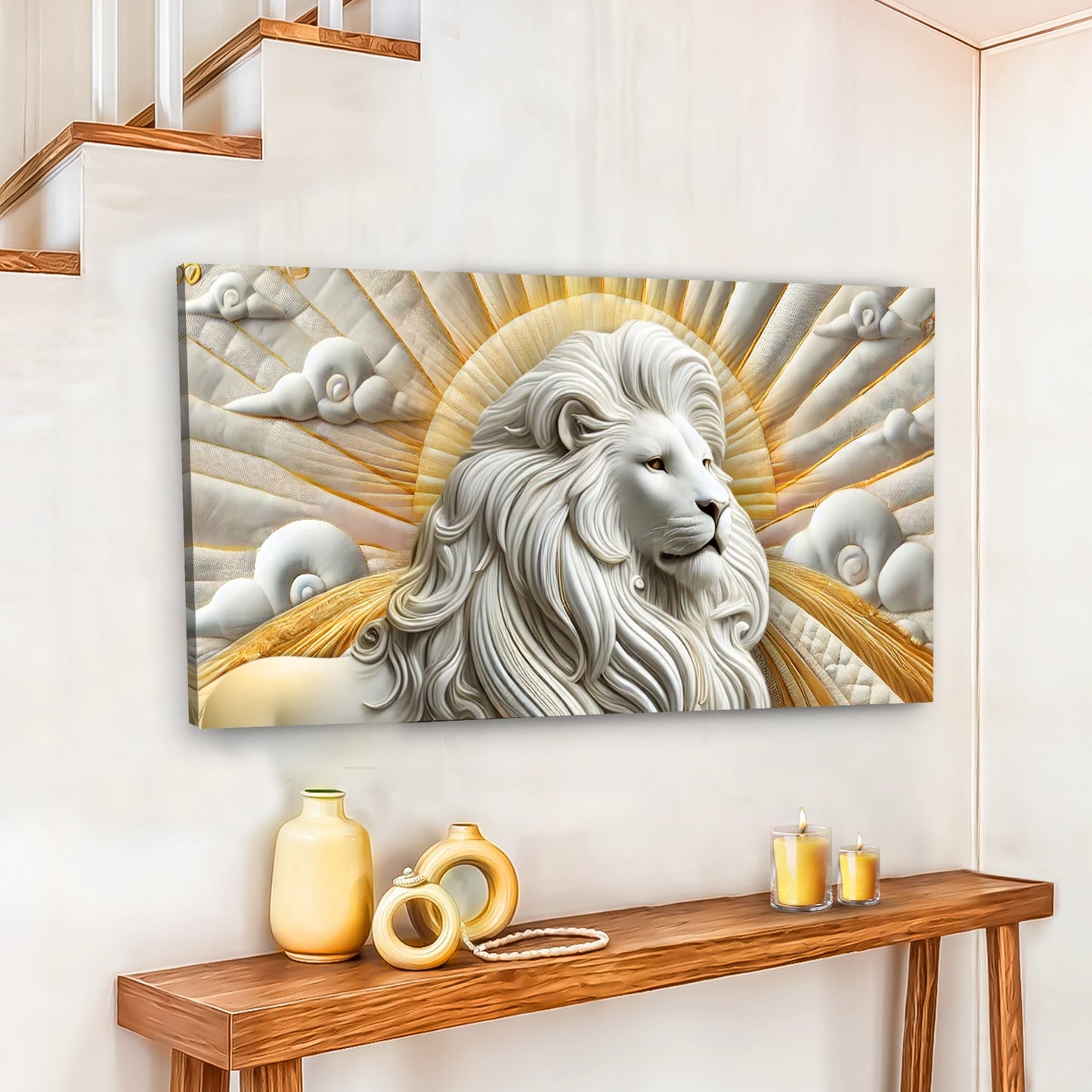 3D Majestic Lion Canvas Wall Art III