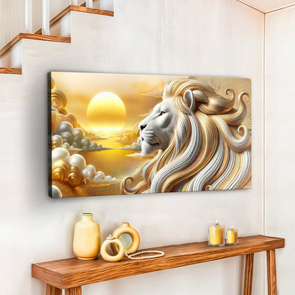 3D Majestic Lion Canvas Wall Art V