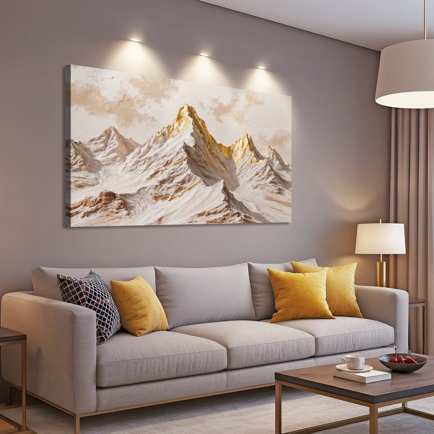 Golden Peaks Canvas Wall Art