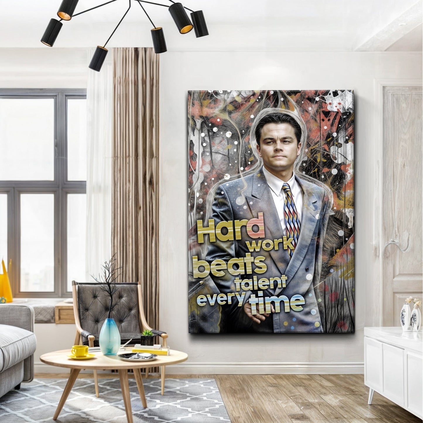 Hard Work Beats Talent Canvas Motivational Wall Art