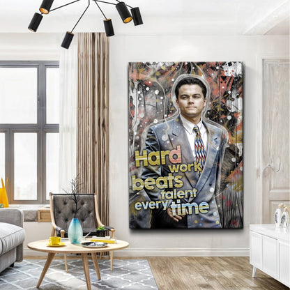 Hard Work Beats Talent Canvas Motivational Wall Art
