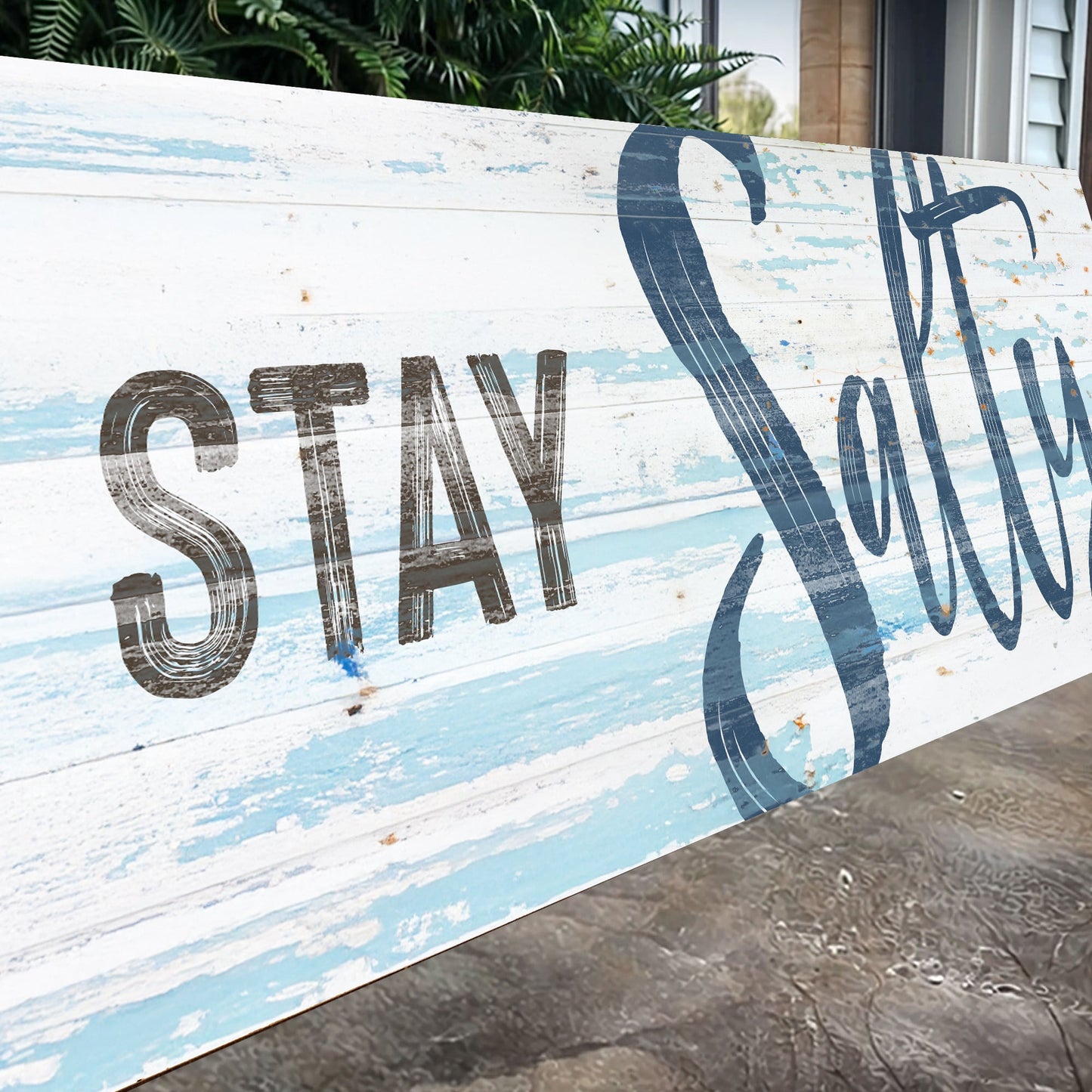 Stay Salty Coastal Wall Art Canvas Sign