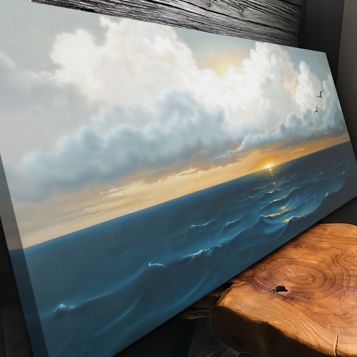 Waterscape Abstract Canvas Wall Art II