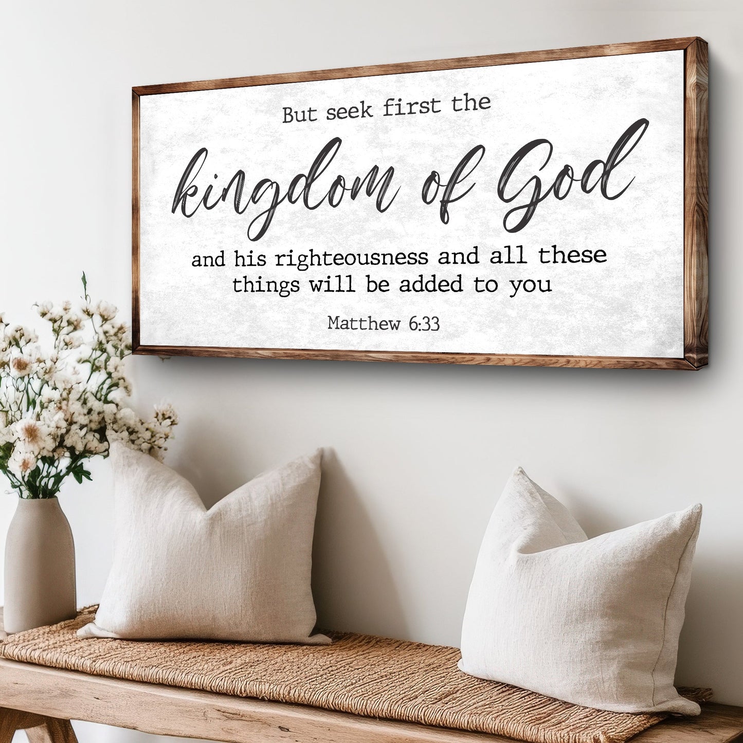 Matthew 6:33 Seek First the Kingdom of God Canvas Art