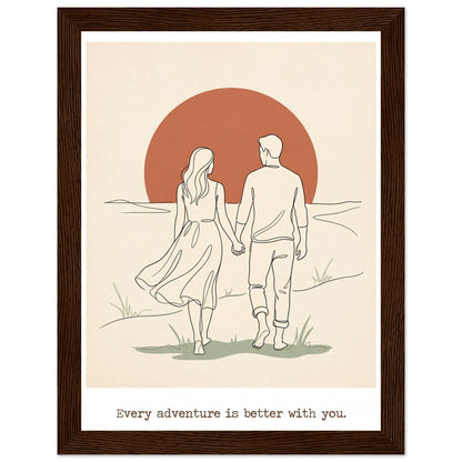 Romantic Wall Art - Couples Poster for Your Bedroom - 20x25 cm / 8x10″ - White frame / Ready-to-hang - Sparkycare