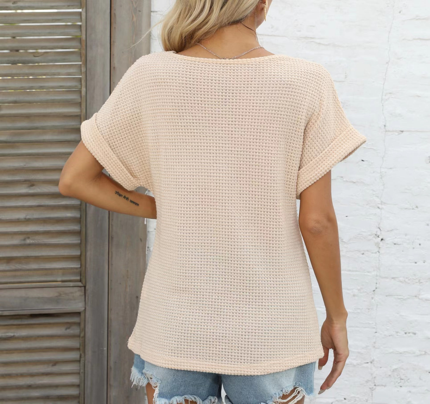 CozyWaffle Knit Top: Effortless Style Meets Everyday Comfort