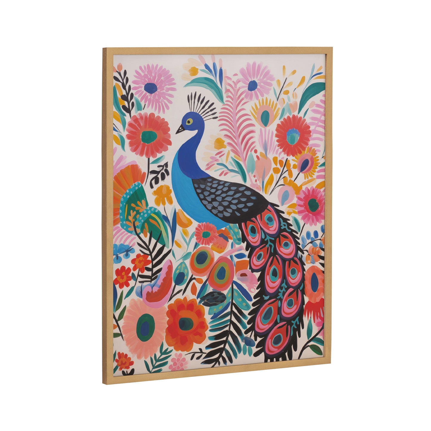 Boho Peacock and Botanicals Framed Wall Art