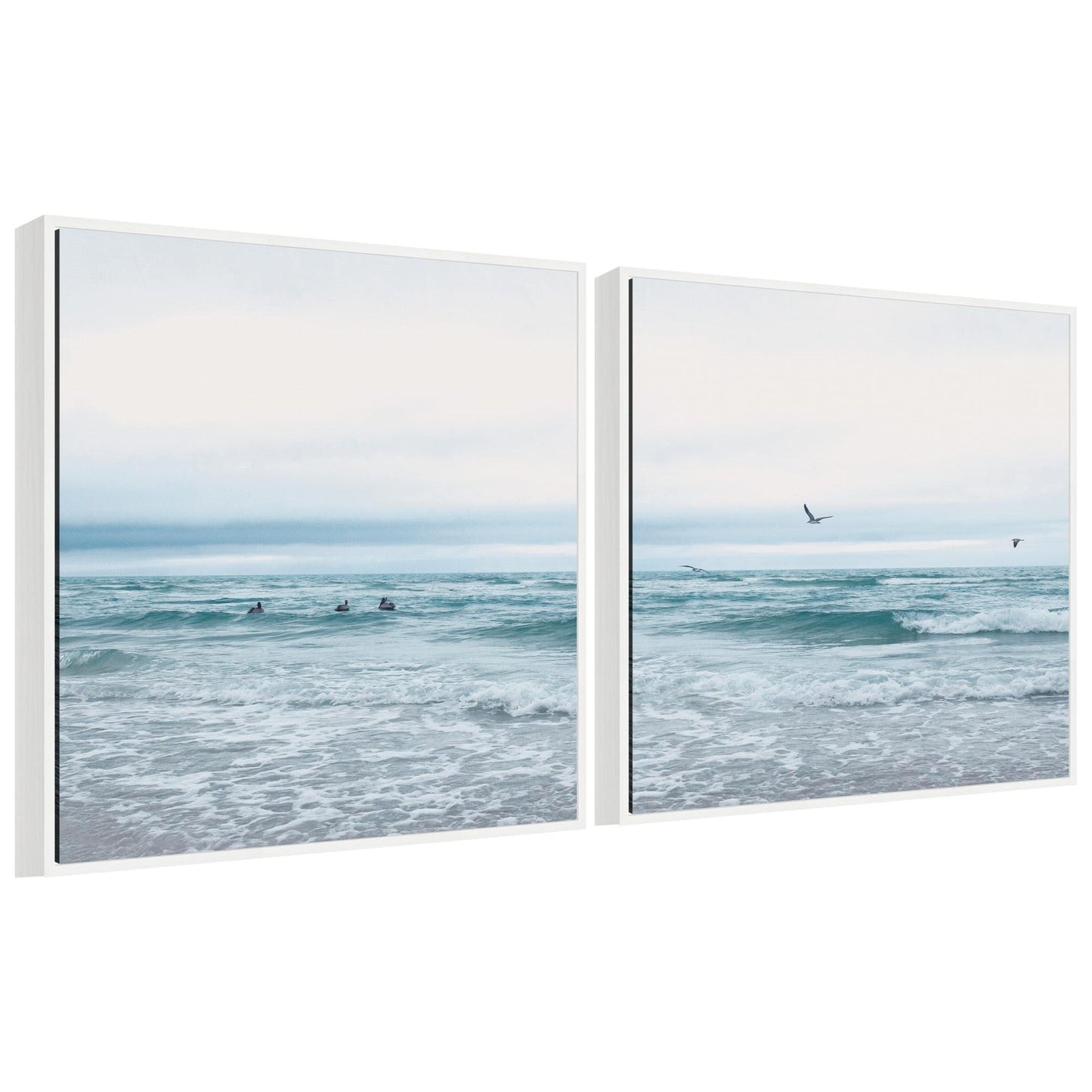 Sylvie Ocean Swim 1 and 2 Framed Canvas Art Set by Stephanie Klatt