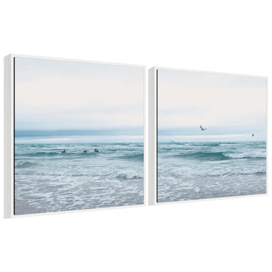 Sylvie Ocean Swim 1 and 2 Framed Canvas Art Set by Stephanie Klatt