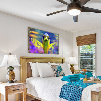 Tropical Reef Fish Wood Wall Art - Coastal Sea Life Decor