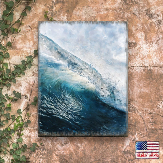 Ocean Wave Wood Wall Art, Coastal Decor
