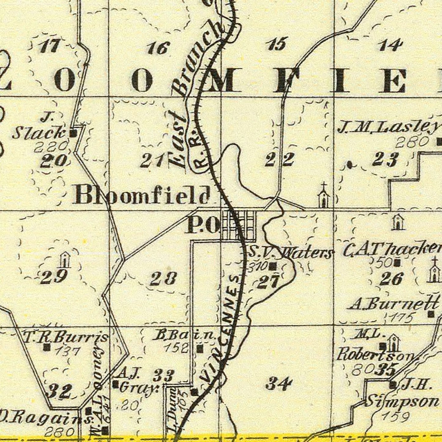 Vintage Map of Johnson County, Illinois, 1876