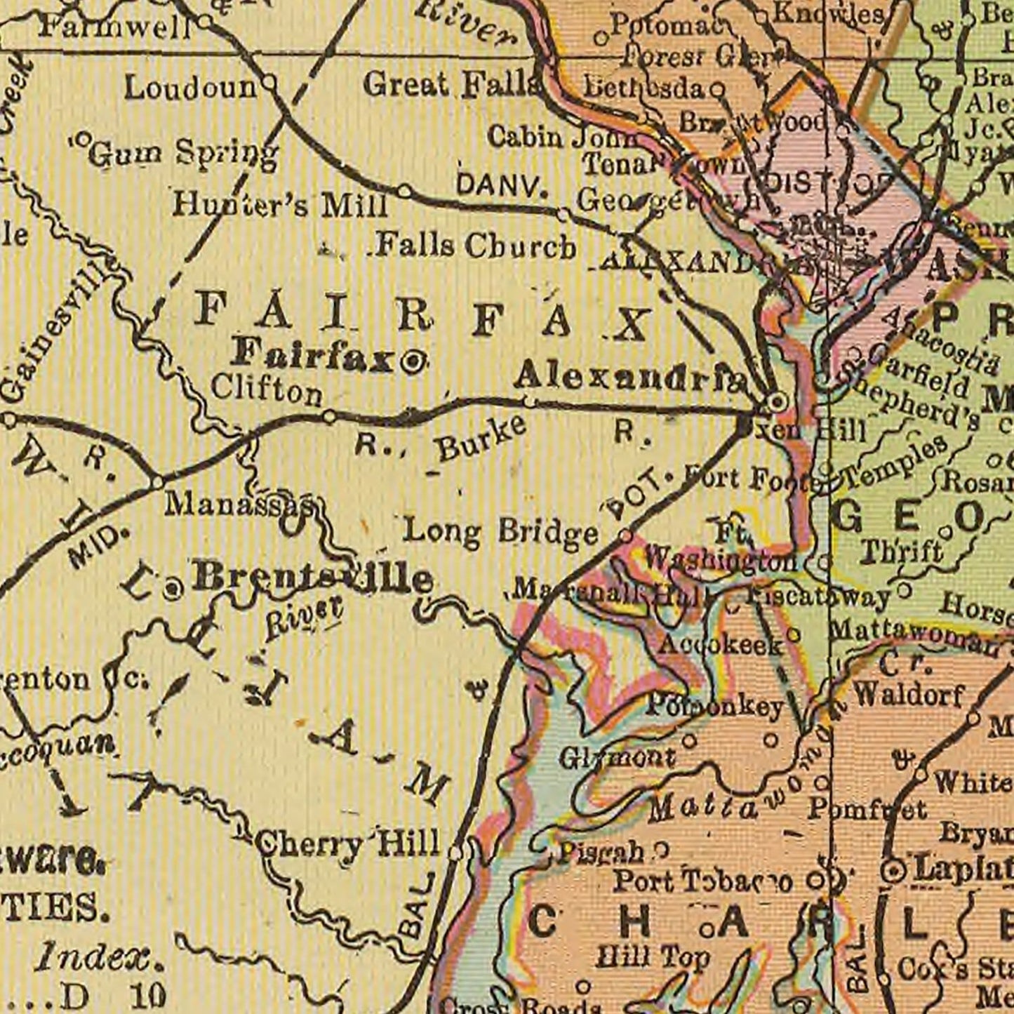 Vintage Map of Maryland and Delaware, 1909