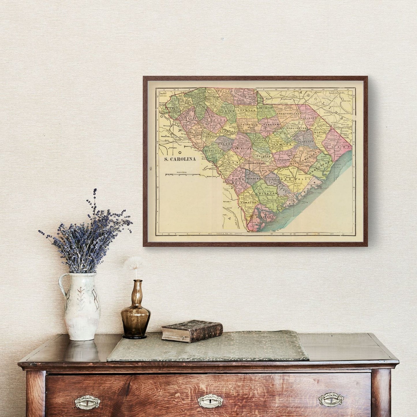 Vintage Map of South Carolina, 1909