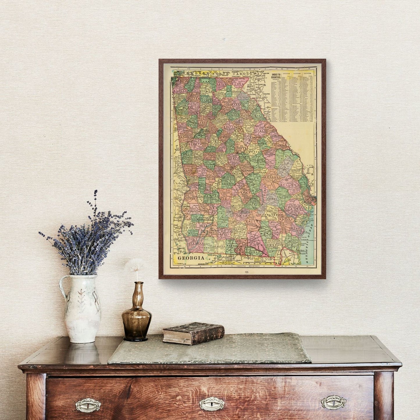 Vintage Map of Georgia, 1909