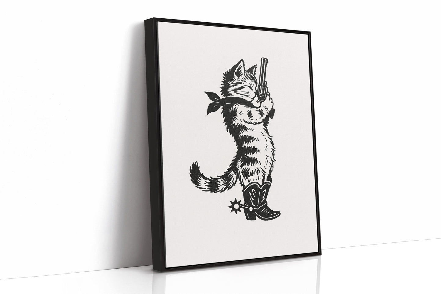 Cowboy Cat Sheriff Western Cat Wall Art Print
