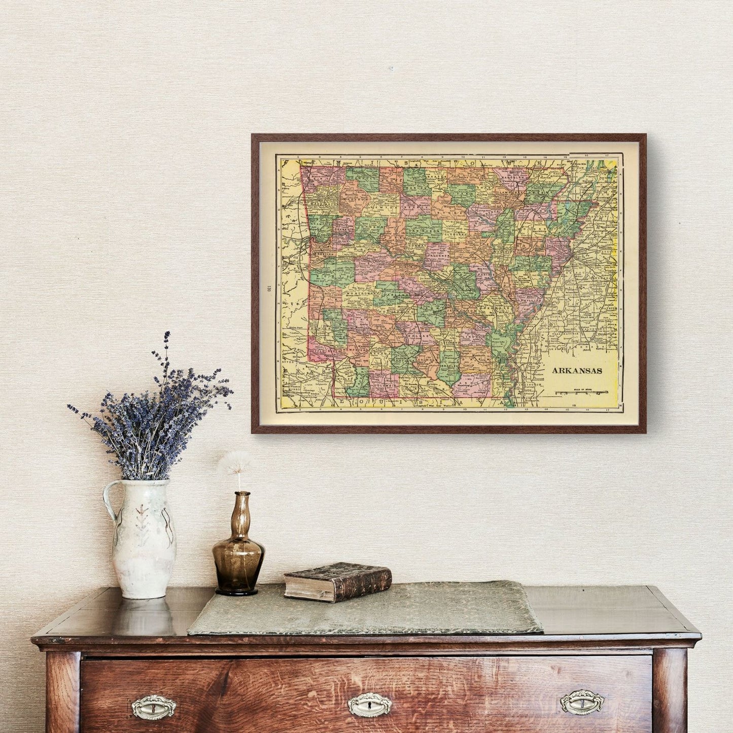 Vintage Map of Arkansas, 1909