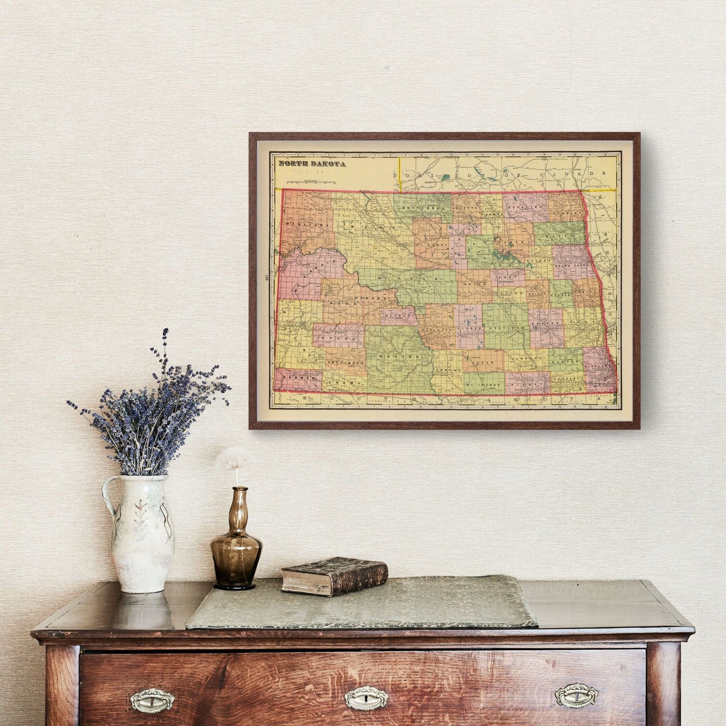 Vintage Map of North Dakota, 1909 II