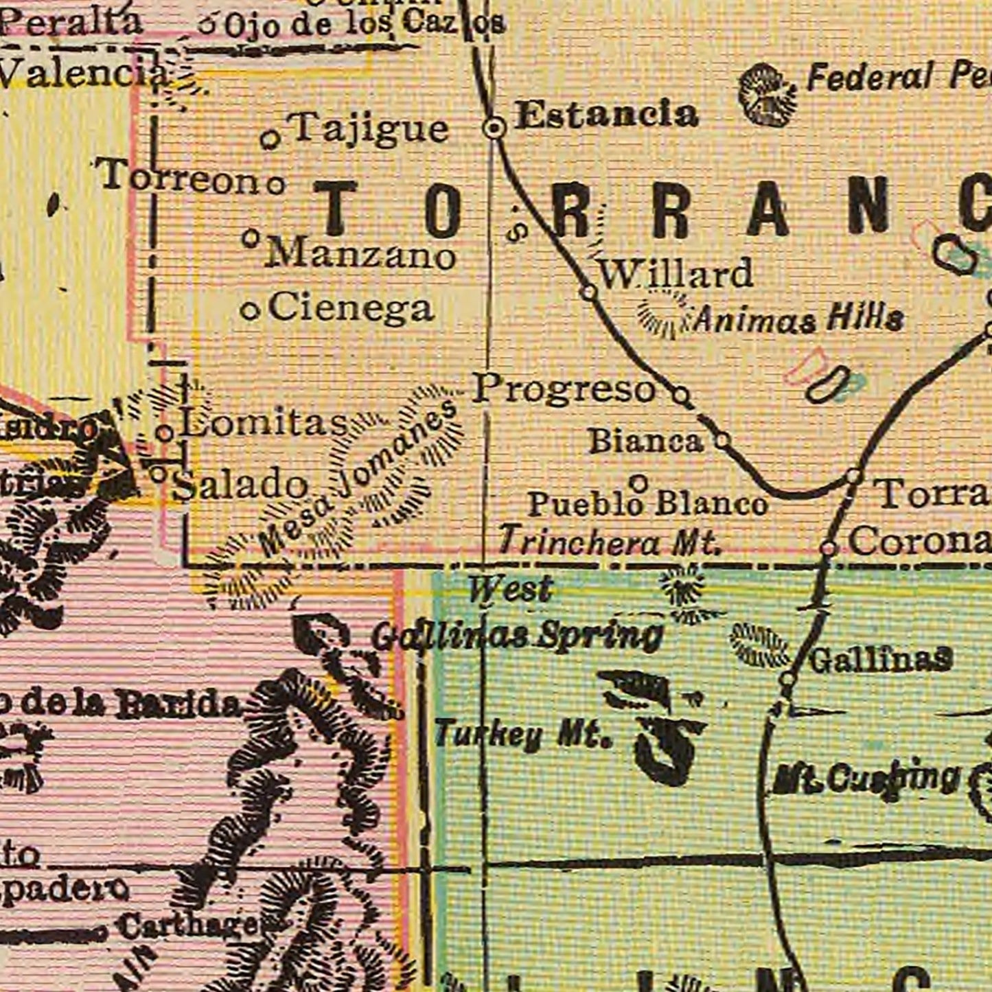 Vintage Map of New Mexico, 1909