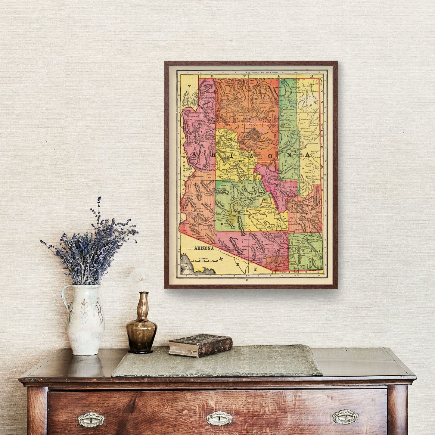 Vintage Map of Arizona, 1909 (Rand McNally Edition)