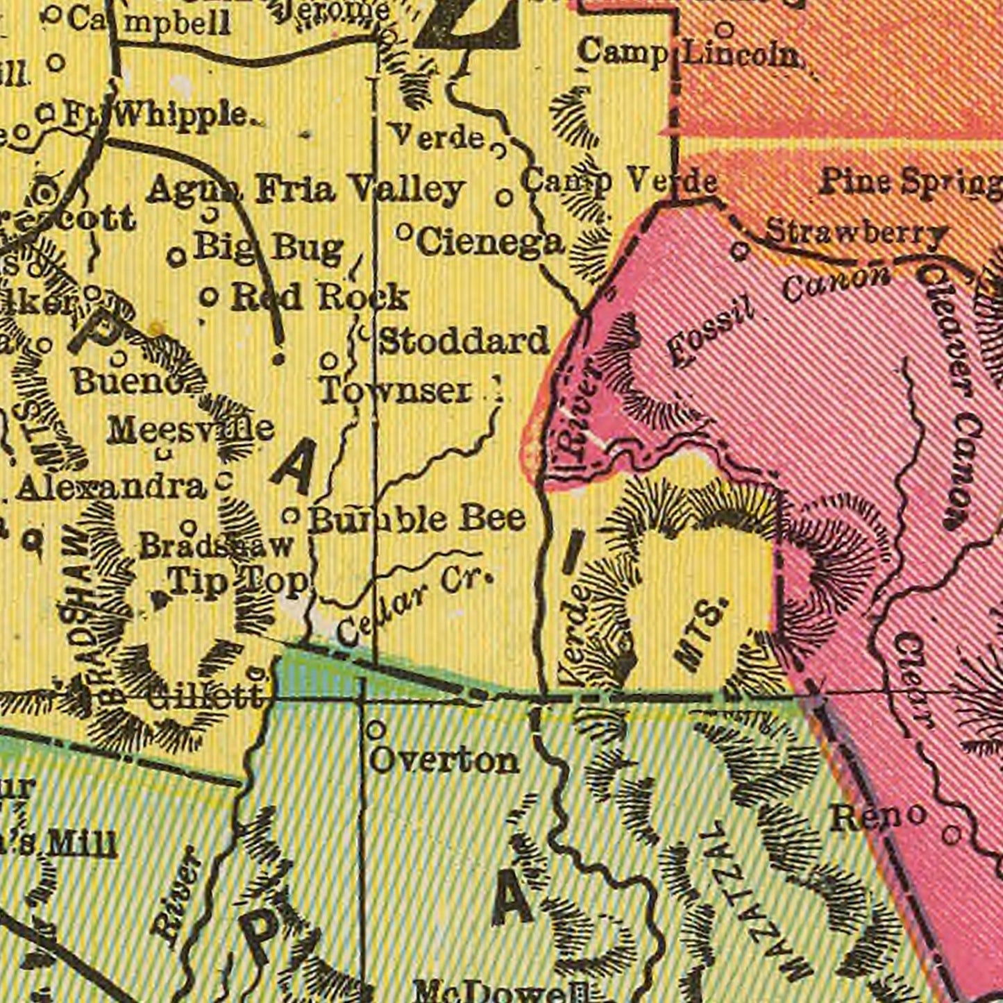 Vintage Map of Arizona, 1909 (Rand McNally Edition)