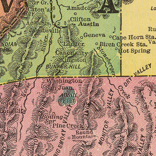 Vintage Map of Nevada, 1909