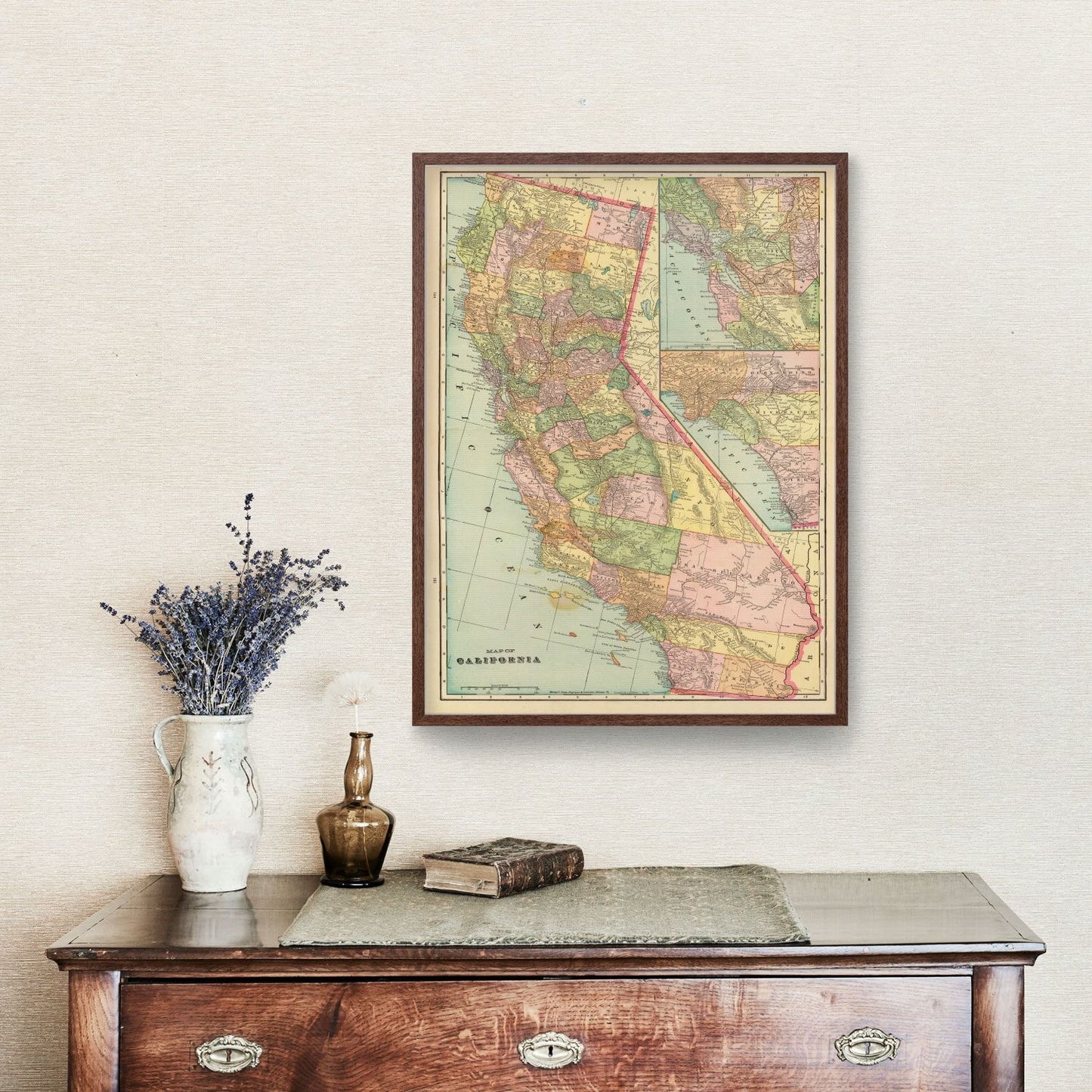 Vintage Map of California, 1909