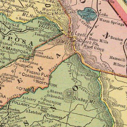 Vintage Map of California, 1909