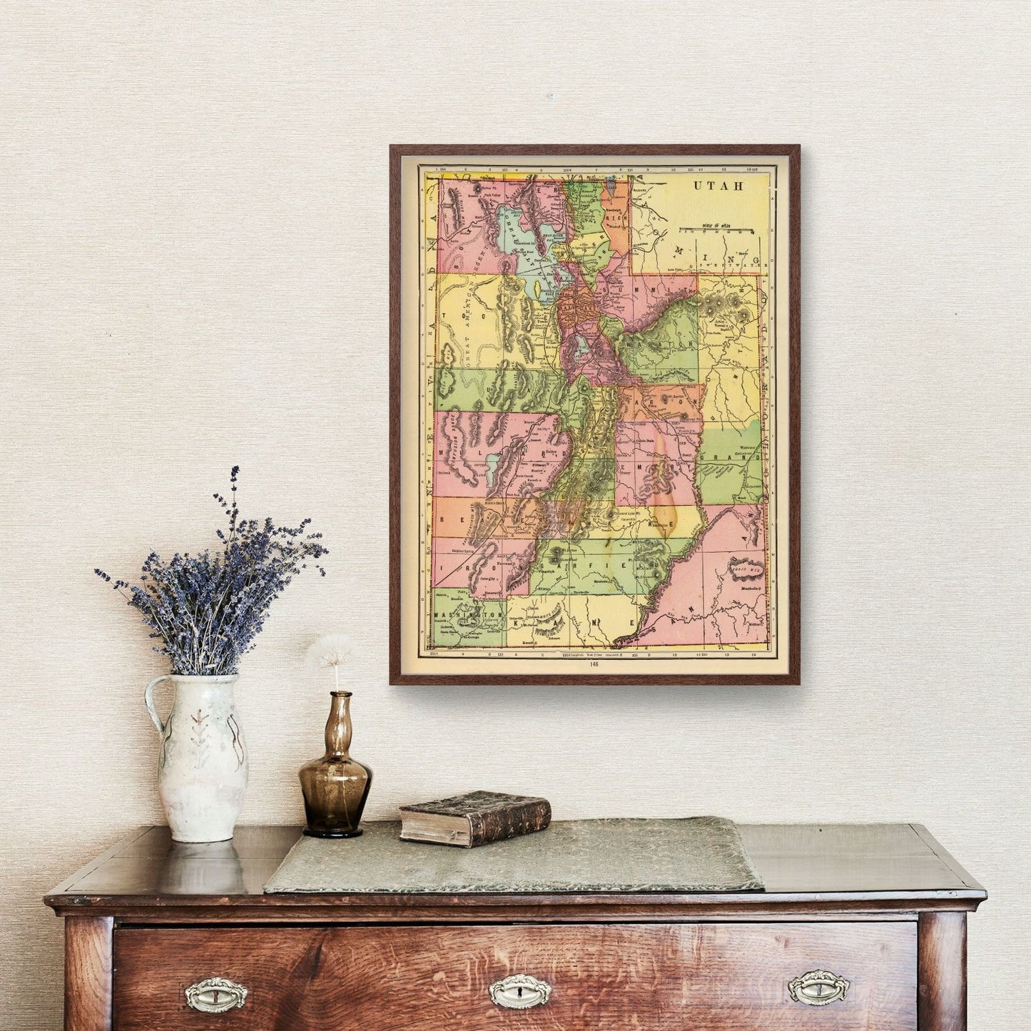 Vintage Map of Utah, 1909