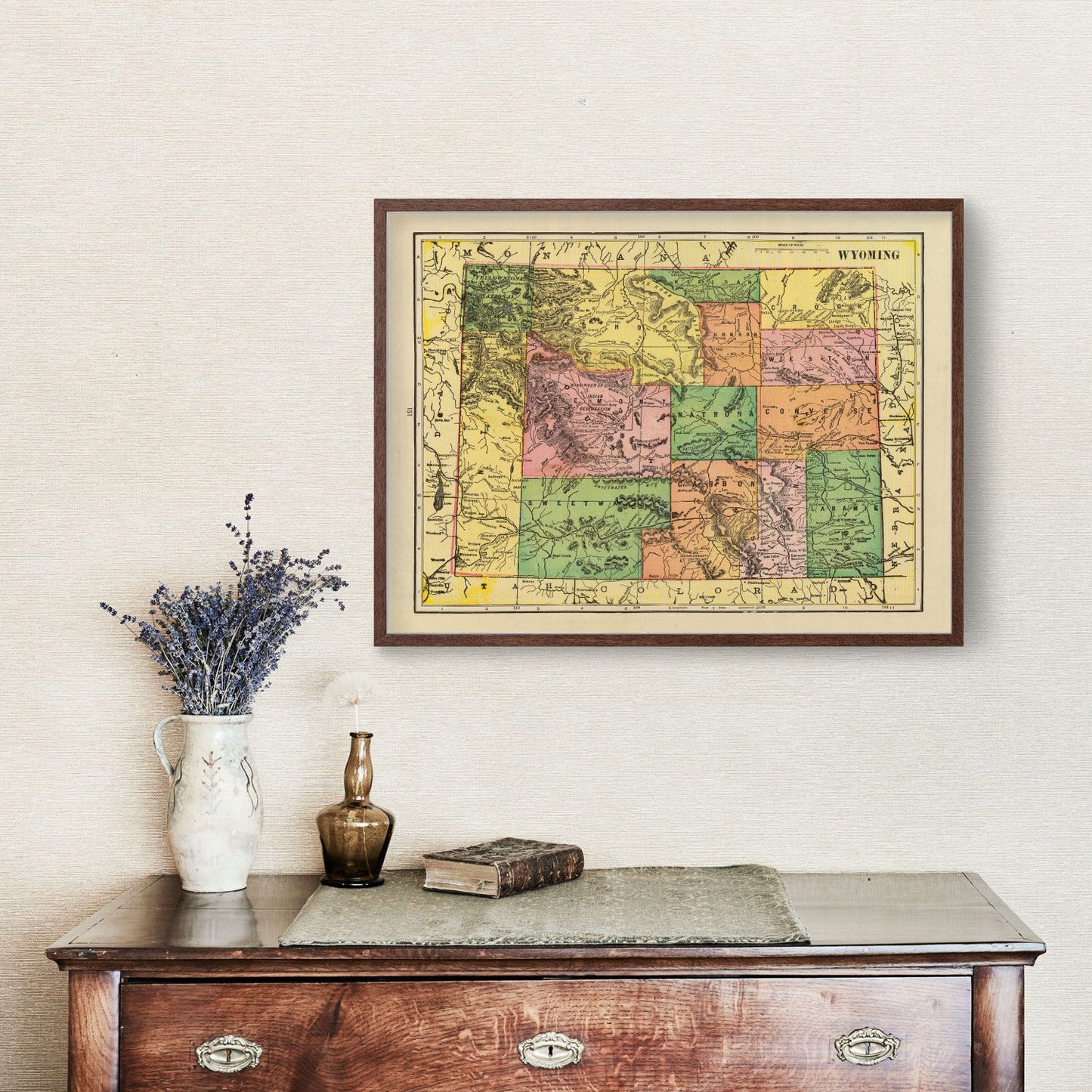 Vintage Map of Wyoming, 1909