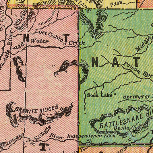 Vintage Map of Wyoming, 1909