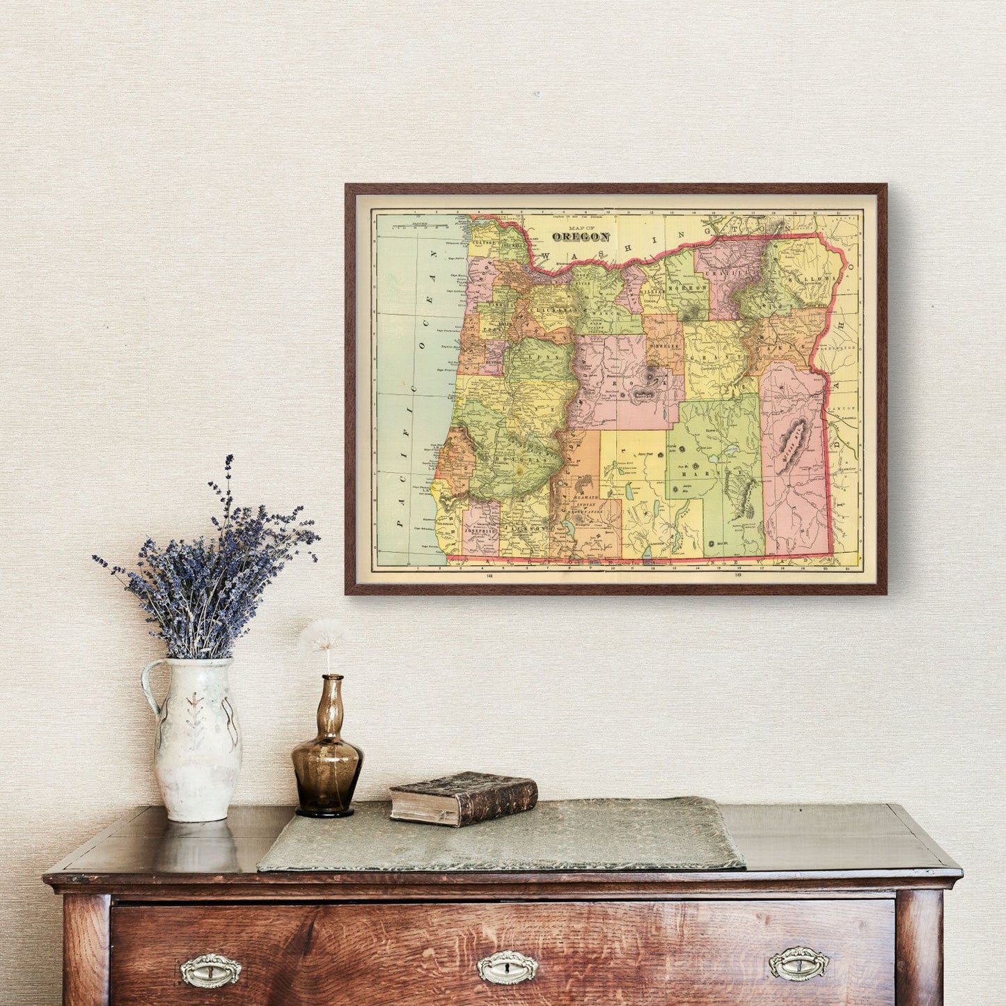 Vintage Map of Oregon, 1909 II