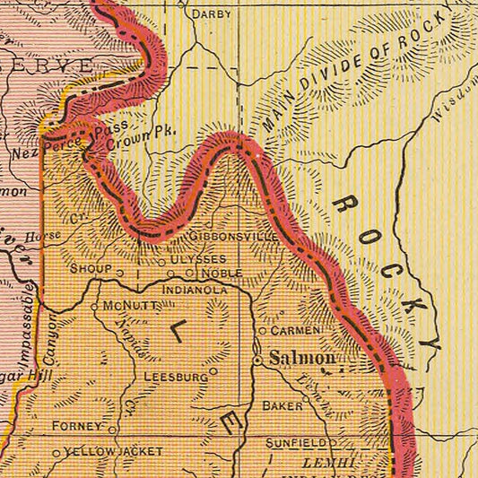 Vintage Map of Idaho, 1909