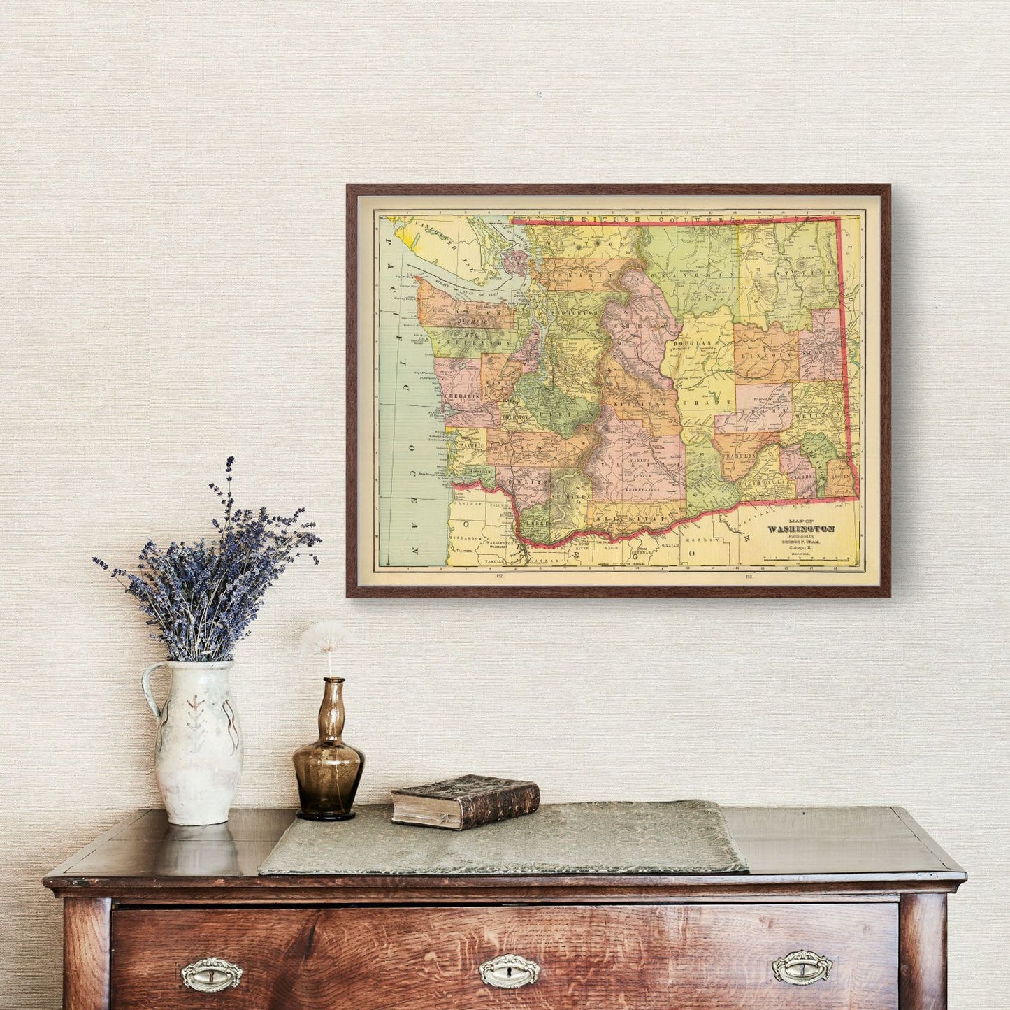 Vintage Map of Washington State, 1909 - Edition I